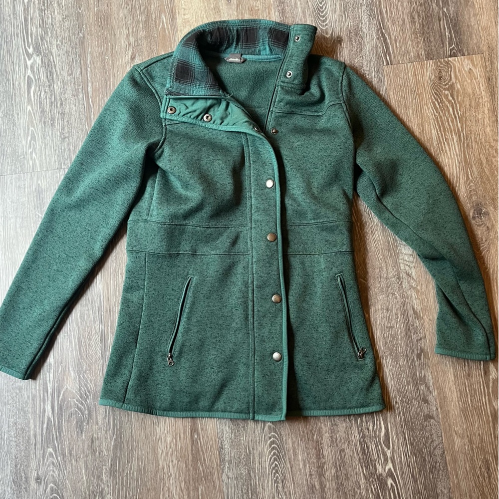 Eddie Bauer Forest Green fleece lined Jacket